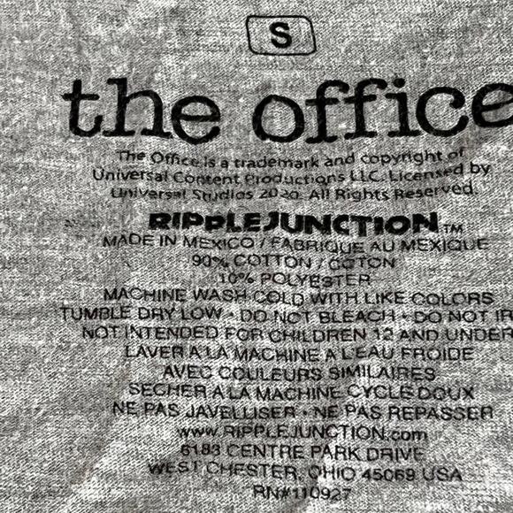 Universal Studios 2020 The Office TV Series T-Shirt Gray & Black Size Small - Picture 5 of 5